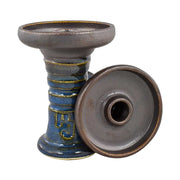 Retro Harmony Hookah Bowl by Hookah John - Nut Blue Glaze