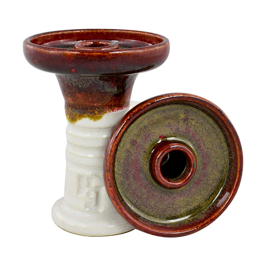 Hookah John Retro Harmony Hookah Bowl - Red Eye WhiteGlaze