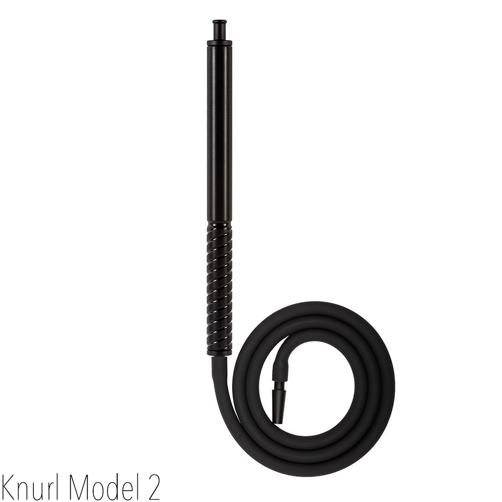 Knurl Hookah Hose Model 2 - Washable Silicone Hose with Aluminum Handle