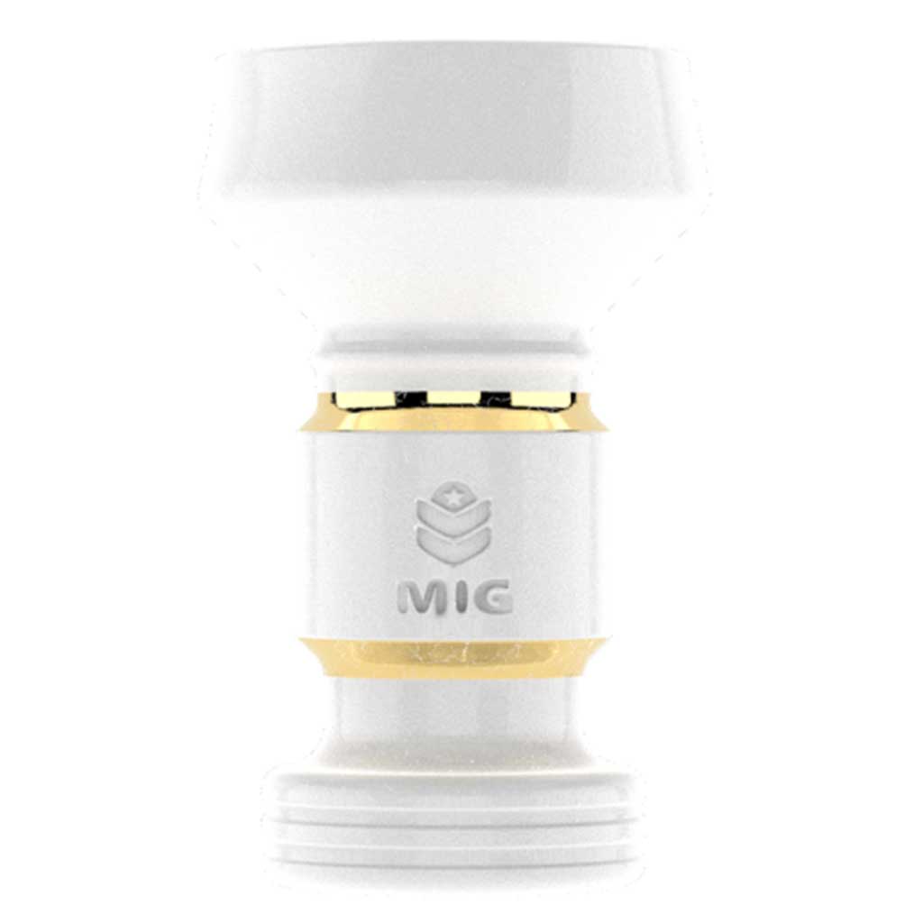 MIG Hookah Bowl - White & Gold